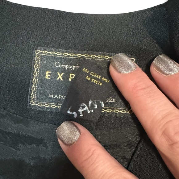 Vintage Express Black and White Striped Women's Pantsuit with Button-Up Vest - Picture 11 of 15